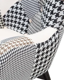 Sessel Polsterbezug Schwarz-Weis Plus Hocker Vejle