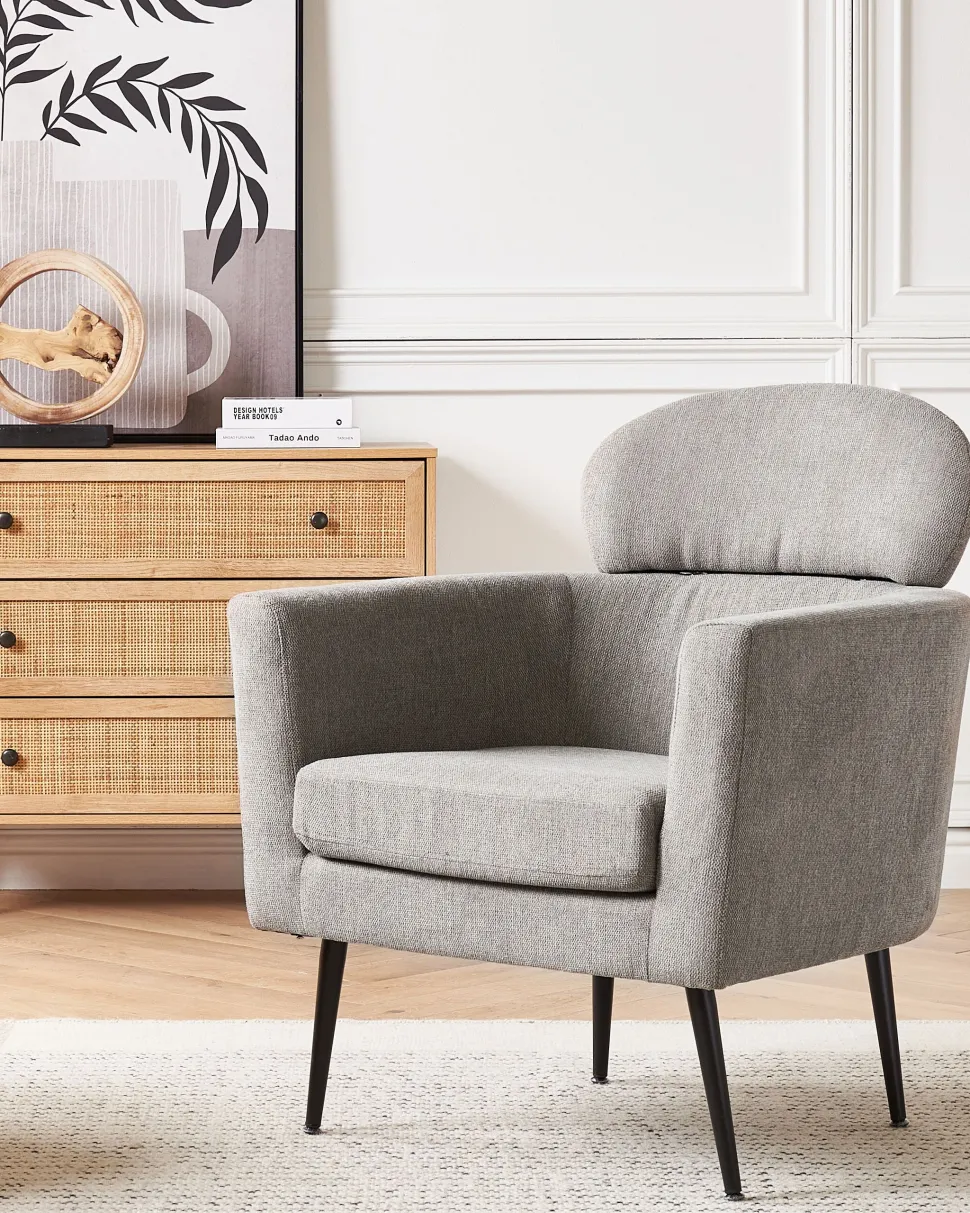 Sessel Polsterbezug Taupe Soby