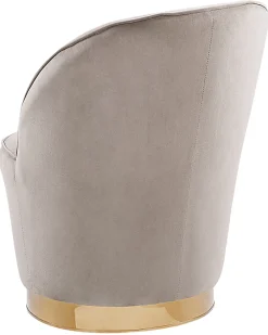Sessel Samtstoff Beige / Gold Halbrund Alby