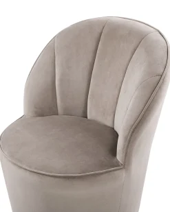 Sessel Samtstoff Beige / Gold Halbrund Alby