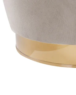 Sessel Samtstoff Beige / Gold Halbrund Alby