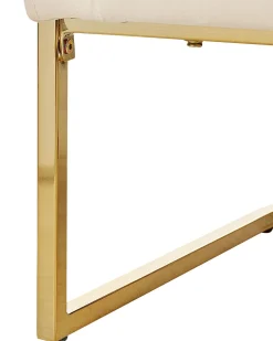 Sessel Samtstoff Beige Goldenes Gestell Sirkka