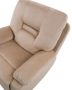 Sessel Samtstoff Beige Led-Beleuchtung Usb-Port Elektrisch Verstellbar Bergen