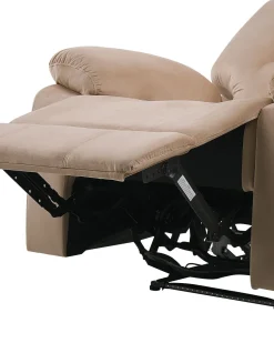 Sessel Samtstoff Beige Led-Beleuchtung Usb-Port Elektrisch Verstellbar Bergen