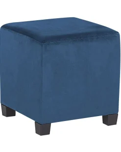 Sessel Samtstoff Blau Plus Hocker Sandset