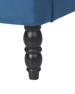 Sessel Samtstoff Blau Plus Hocker Sandset
