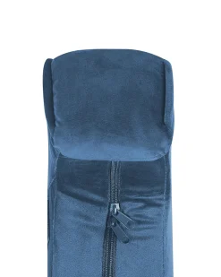 Sessel Samtstoff Blau Plus Hocker Sandset