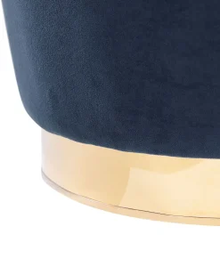 Sessel Samtstoff Dunkelblau / Gold Halbrund Alby