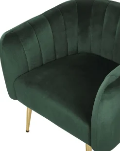 Sessel Samtstoff Dunkelgrun Mit Goldenen Beinen Laconia