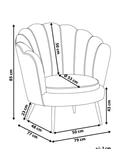 Sessel Samtstoff Grau / Schwarz Muscheldesign Lovikka