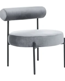 Sessel Samtstoff Grau / Schwarz Alpha