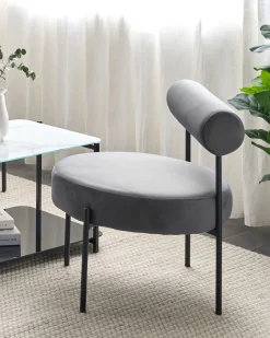 Sessel Samtstoff Grau / Schwarz Alpha