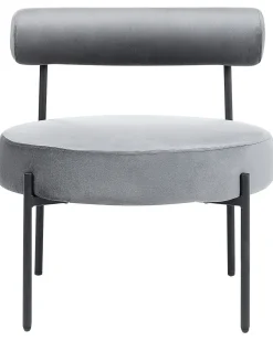 Sessel Samtstoff Grau / Schwarz Alpha