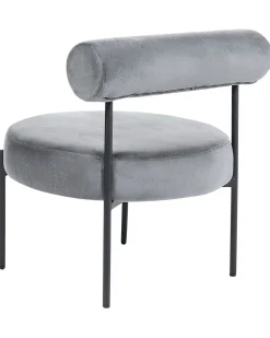 Sessel Samtstoff Grau / Schwarz Alpha