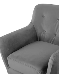Sessel Samtstoff Grau Bodo