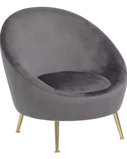 Sessel Samtstoff Grau Langa