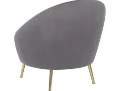 Sessel Samtstoff Grau Langa