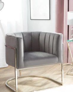 Sessel Samtstoff Grau Larvik