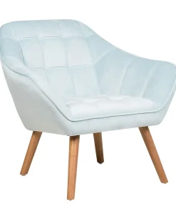 Sessel Samtstoff Hellblau Karis