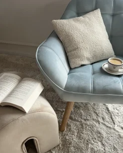 Sessel Samtstoff Hellblau Karis