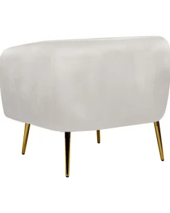 Sessel Samtstoff Hellgrau Mit Goldenen Beinen Laconia