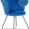 Sessel Samtstoff Marineblau / Schwarz Lovelock