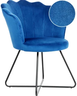 Sessel Samtstoff Marineblau / Schwarz Lovelock