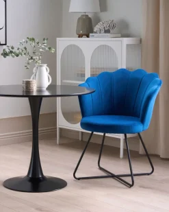 Sessel Samtstoff Marineblau / Schwarz Lovelock