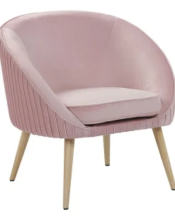 Sessel Samtstoff Pastellrosa Mit Holzbeinen Tromso