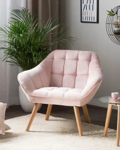Sessel Samtstoff Rosa Karis