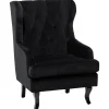 Sessel Samtstoff Schwarz Alta