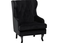 Sessel Samtstoff Schwarz Alta
