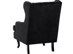 Sessel Samtstoff Schwarz Alta