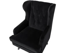 Sessel Samtstoff Schwarz Alta