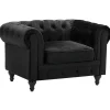 Sessel Samtstoff Schwarz Chesterfield
