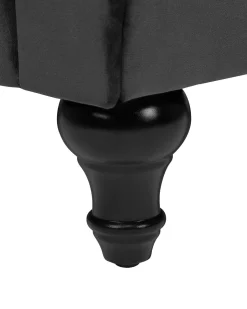 Sessel Samtstoff Schwarz Chesterfield