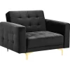 Sessel Samtstoff Schwarz Aberdeen