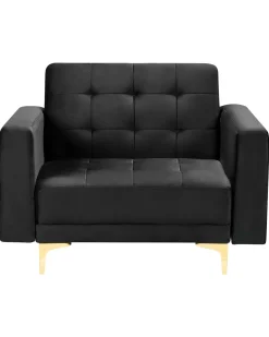 Sessel Samtstoff Schwarz Aberdeen