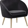 Sessel Samtstoff Schwarz Mit Holzbeinen Tromso