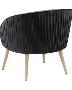 Sessel Samtstoff Schwarz Mit Holzbeinen Tromso