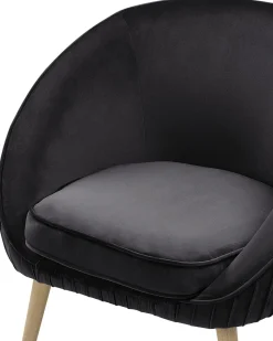 Sessel Samtstoff Schwarz Mit Holzbeinen Tromso