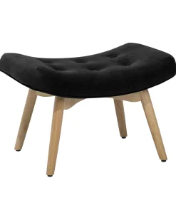 Sessel Samtstoff Schwarz Plus Hocker Vejle