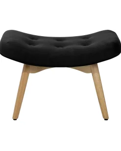 Sessel Samtstoff Schwarz Plus Hocker Vejle