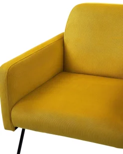 Sessel Samtstoff Senfgelb Schwarze Beine Narken