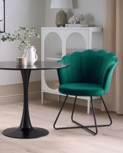 Sessel Samtstoff Smaragdgrun / Schwarz Lovelock