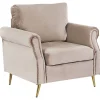Sessel Samtstoff Taupe / Gold Retro-Design Vietas