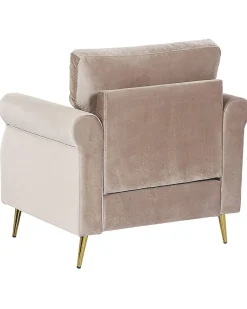 Sessel Samtstoff Taupe / Gold Retro-Design Vietas