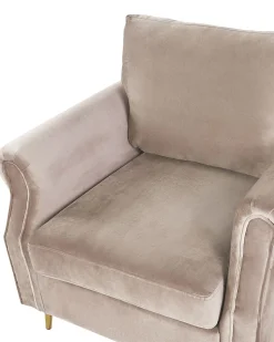 Sessel Samtstoff Taupe / Gold Retro-Design Vietas