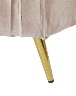 Sessel Samtstoff Taupe / Gold Retro-Design Vietas