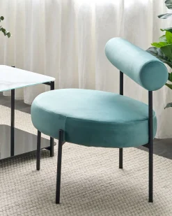 Sessel Samtstoff Turkis / Schwarz Alpha